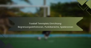 Fussball Tennisplatz Einrichtung: Begrenzungsdefinitionen, Punktbereiche, Spielerzonen