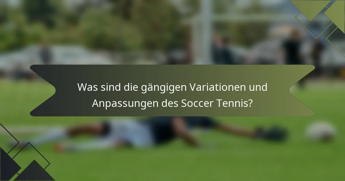 Was sind die gängigen Variationen und Anpassungen des Soccer Tennis?