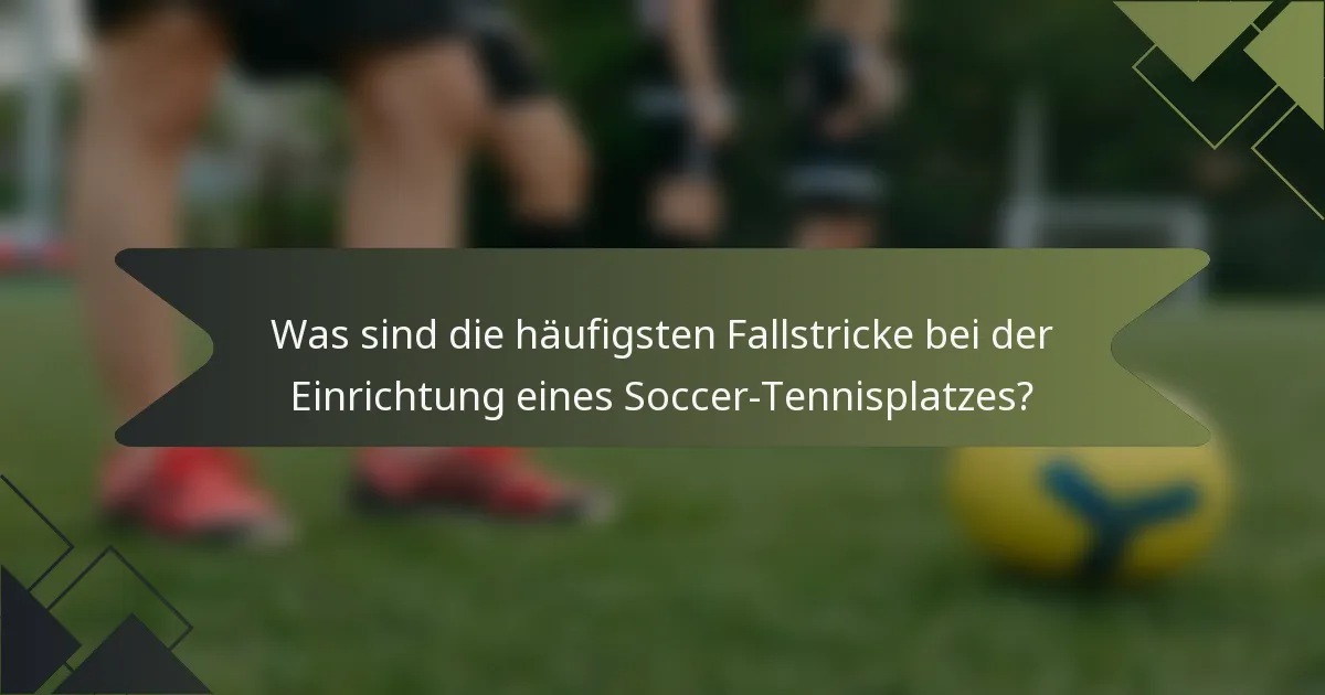 Was sind die häufigsten Fallstricke bei der Einrichtung eines Soccer-Tennisplatzes?